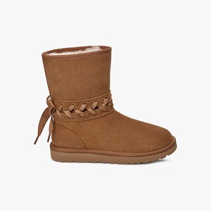 Ugg Classic Lace Short Women Classic Boots Brown (7815ELQIT)